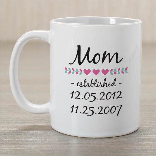 Personalized Mom Est. Coffee Mug - Sunny Jar Personalized™