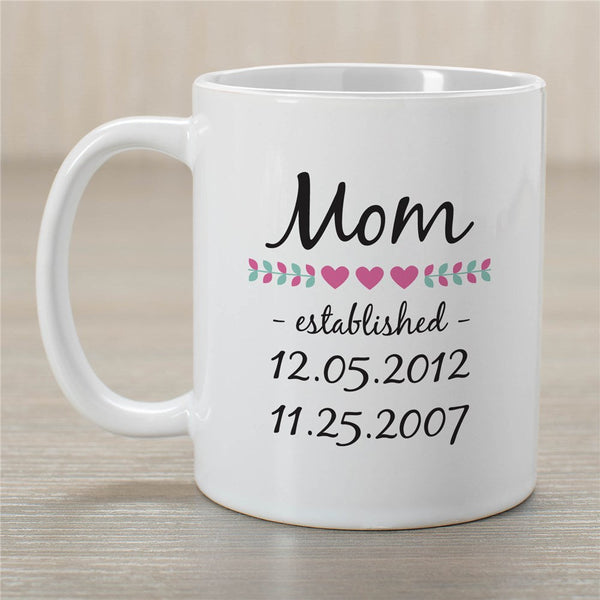 Personalized Mom Est. Coffee Mug - Sunny Jar Personalized™