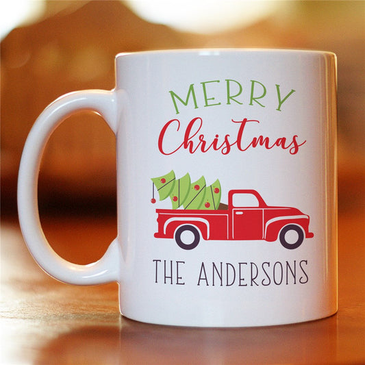 Personalized Merry Christmas Truck Mug - Sunny Jar Personalized™