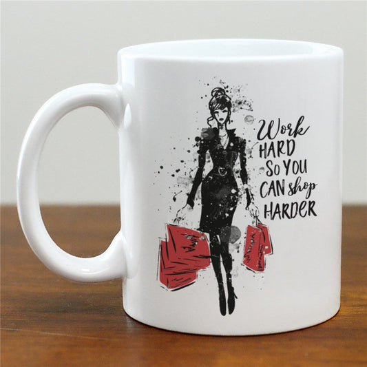 Work Hard So You Can Shop Harder Mug - Sunny Jar Personalized™