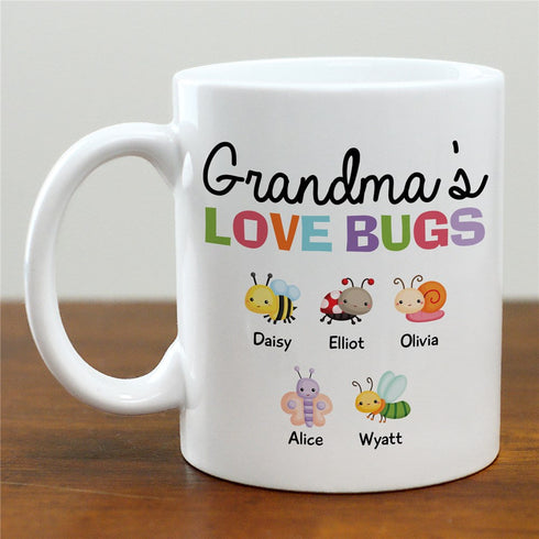 Personalized Grandma's Love Bugs Mug - Sunny Jar Personalized™