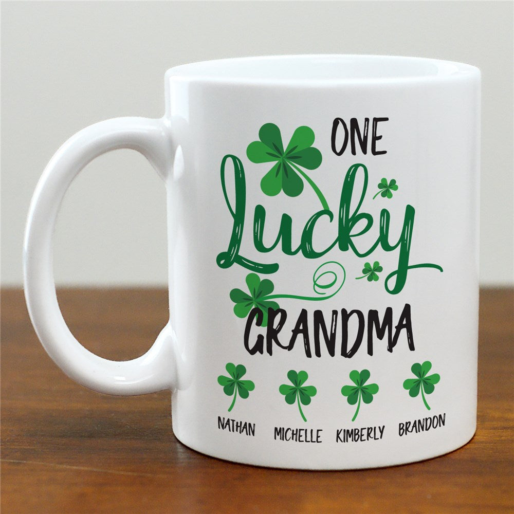 Personalized One Lucky Grandma Mug - Sunny Jar Personalized™