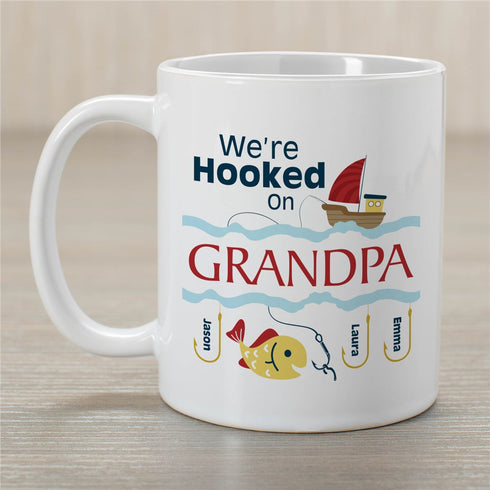 Personalized We're Hooked on Grandpa Coffee Mug - Sunny Jar Personalized™