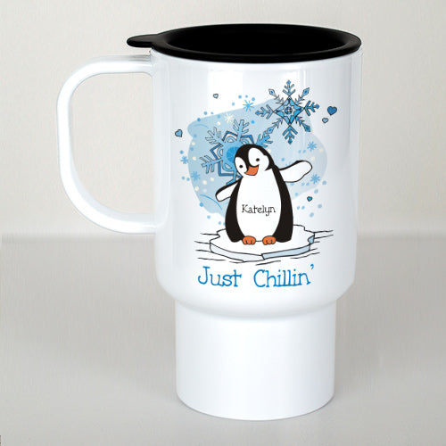 Just Chillin' Penguin Personalized Travel Mug - Sunny Jar Personalized™