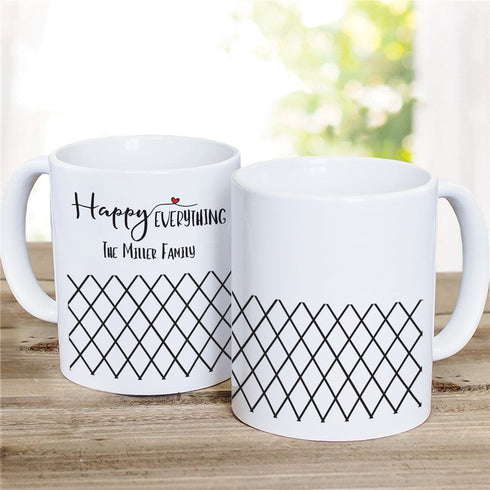 Personalized Geometric Happy Everything Coffee Mug - Sunny Jar Personalized™