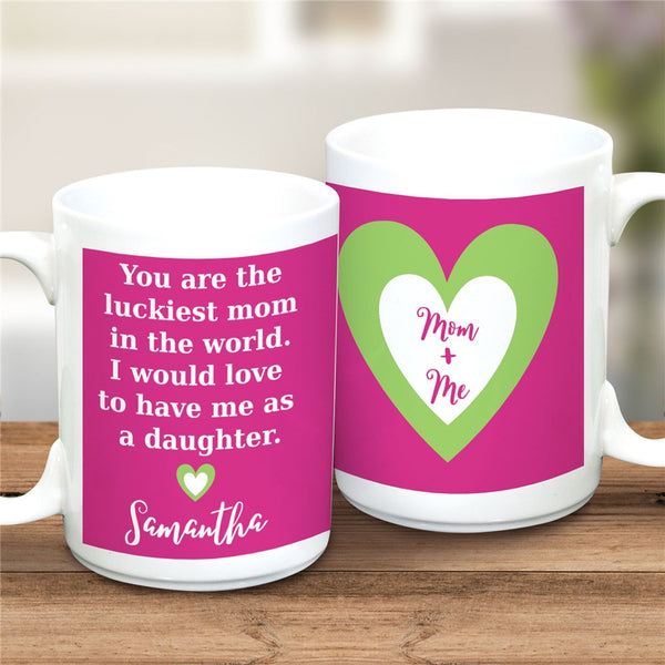 Personalized Luckiest Mom 15 oz Coffee Mug - Sunny Jar Personalized™