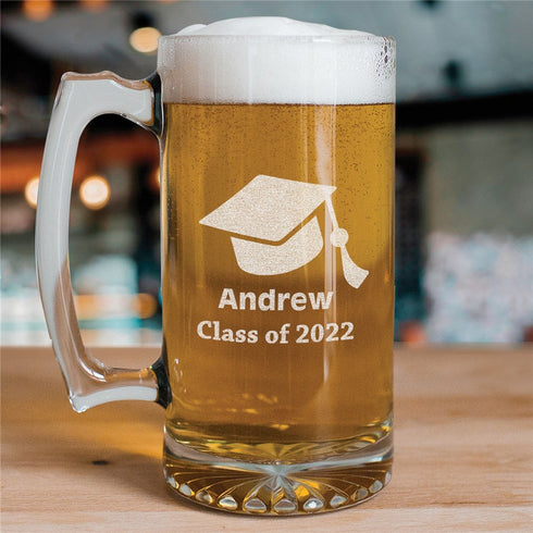 Engraved Class Of Graduation Glass Mug - Sunny Jar Personalized™