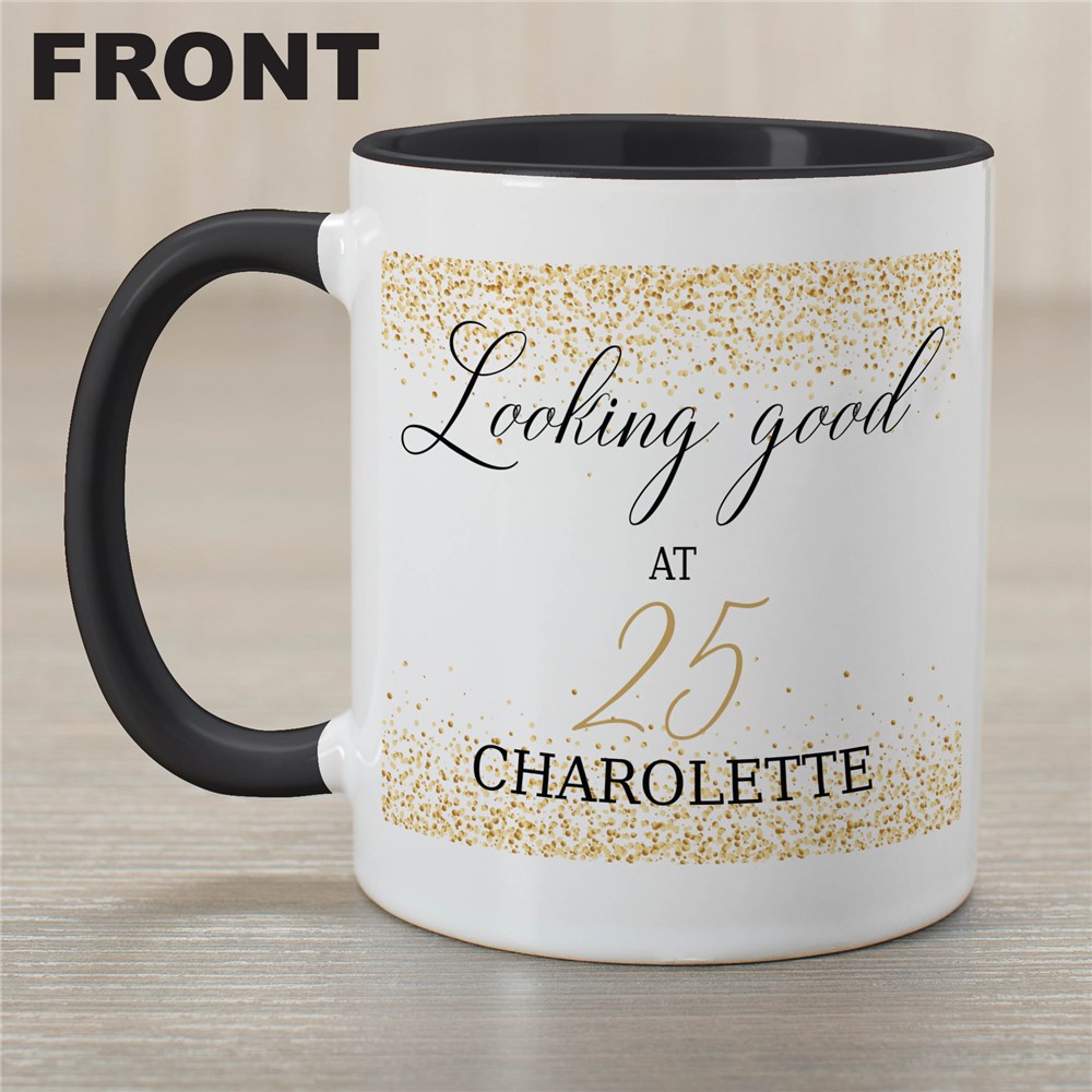 Personalized Looking Good Gold Confetti Coffee Mug - Sunny Jar Personalized™