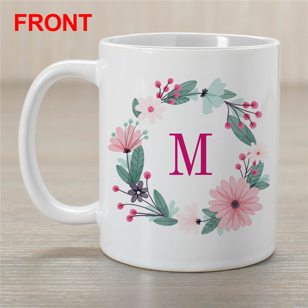 Personalized Floral Initial Coffee Mug - Sunny Jar Personalized™