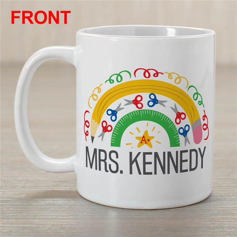 Personalized Teacher Pencil Rainbow Coffee Mug - Sunny Jar Personalized™