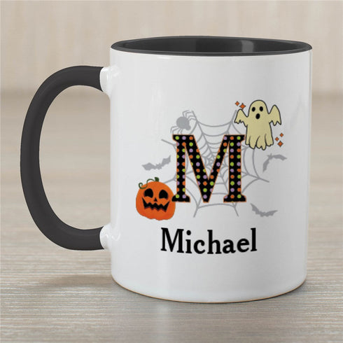 Personalized Polka Dot Ghost & Pumpkin Coffee Mug - Sunny Jar Personalized™