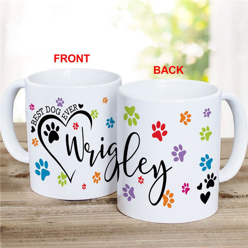 Personalized Best Dog Ever Colorful Paws Mug - Sunny Jar Personalized™