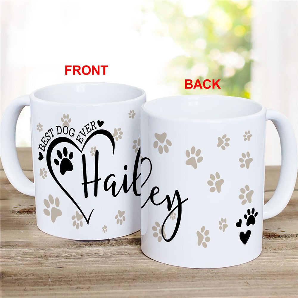 Personalized Best Dog Ever Tan Paws Mug - Sunny Jar Personalized™