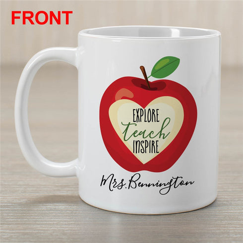 Personalized Explore Teach Inspire Apple Coffee Mug - Sunny Jar Personalized™