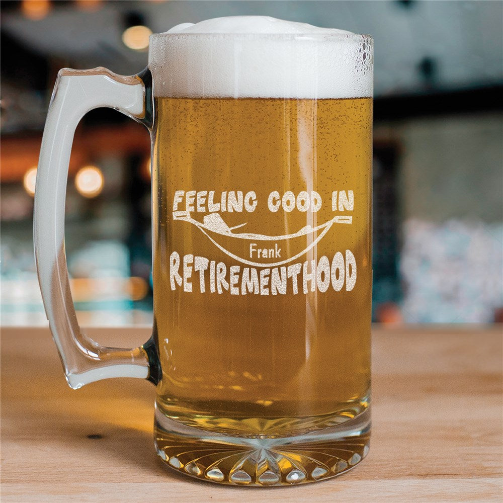 Retirement Glass Beer Mug - Sunny Jar Personalized™