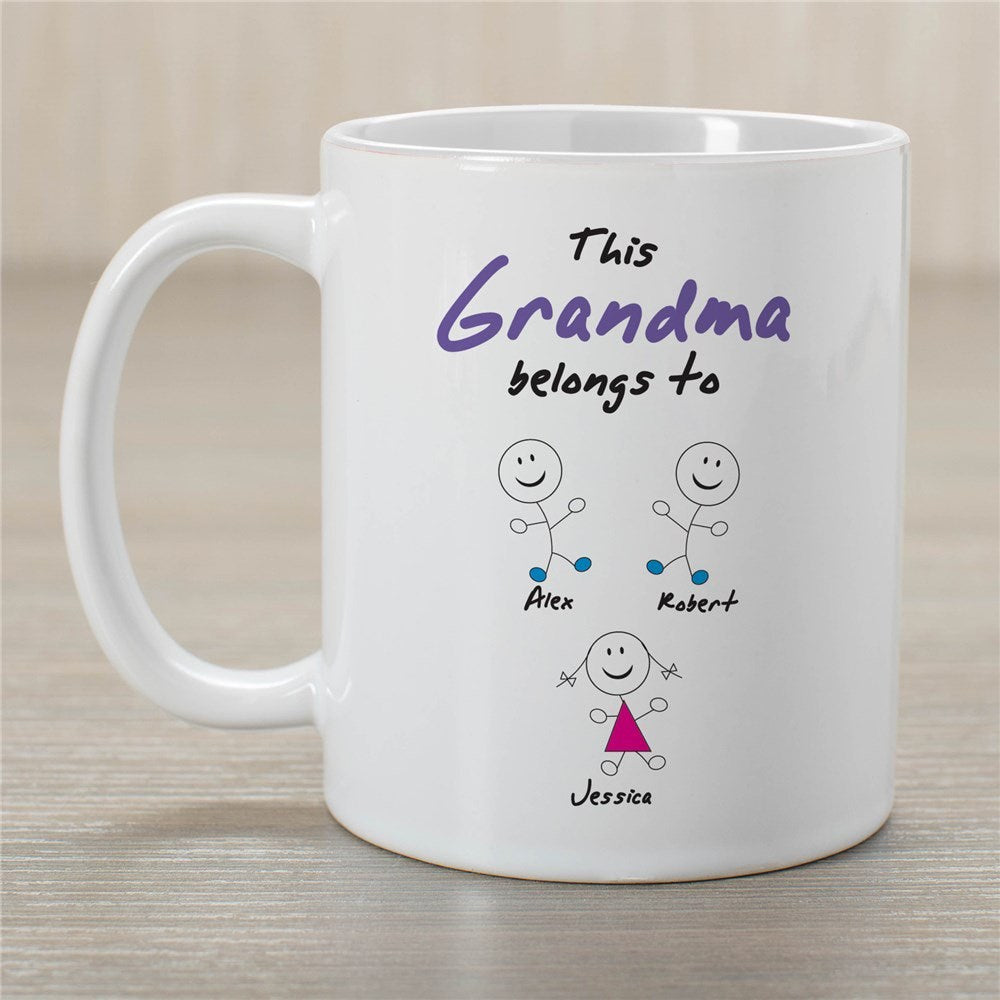 Personalized Belongs To Grandma White Coffee Mug - Sunny Jar Personalized™