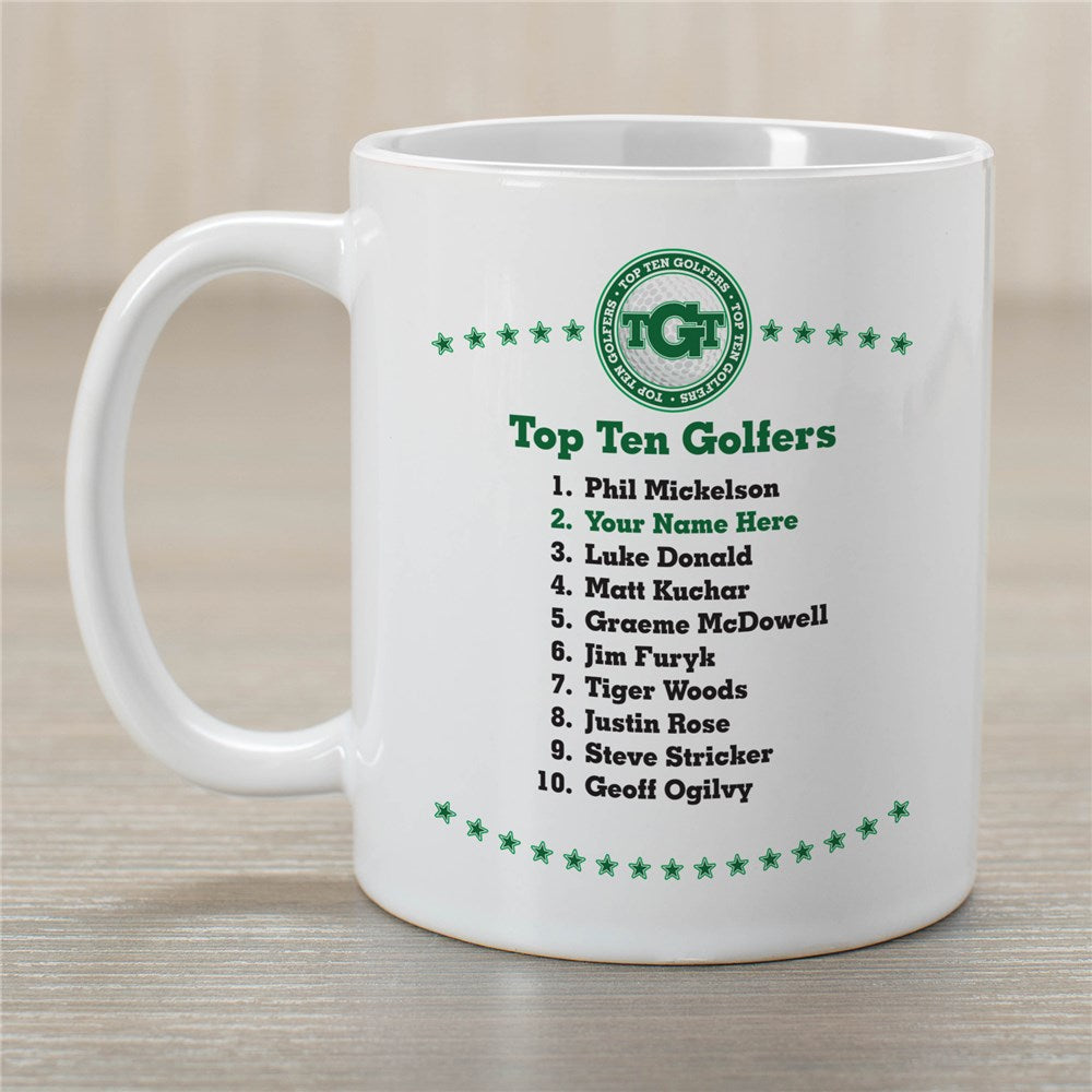 Personalized Top Ten Golfers Mug - Sunny Jar Personalized™