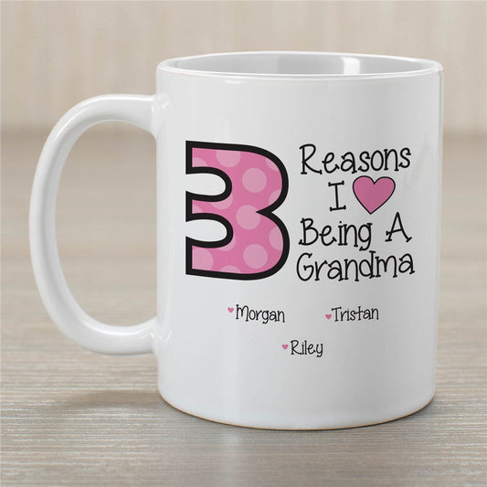 Personalized Reasons I Love Being A Grandma Mug - Sunny Jar Personalized™