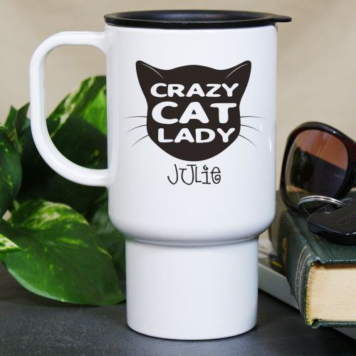 Personalized Crazy Cat Lady Travel Mug - Sunny Jar Personalized™