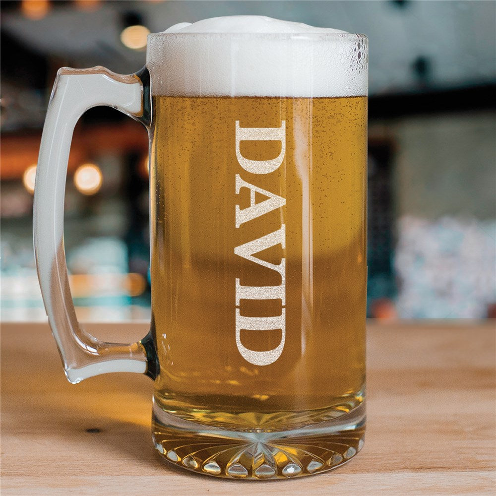 Engraved Glass Beer Mug - Sunny Jar Personalized™