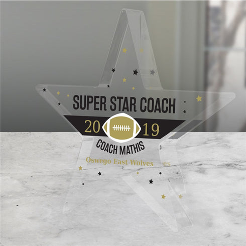 Personalized Super Star Coach Acrylic Star Keepsake - Sunny Jar Personalized™