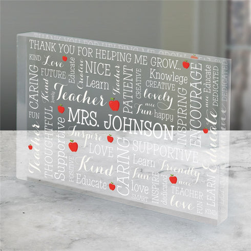 Teacher Word Art Acrylic Block - Sunny Jar Personalized™