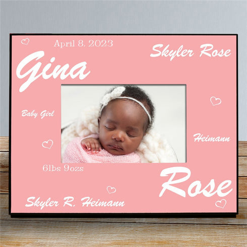 New Baby Girl Printed Frame - Sunny Jar Personalized™