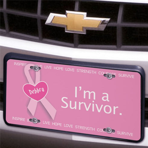 Surviving Pink License Plate - Sunny Jar Personalized™