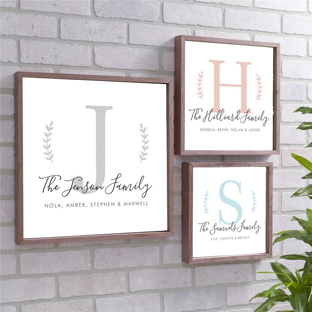 Personalized Family Name Framed Wall Sign - Sunny Jar Personalized™