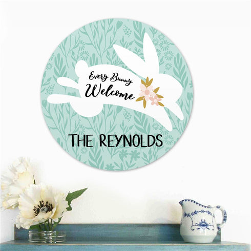 Personalized Every Bunny Welcome Round Sign - Sunny Jar Personalized™