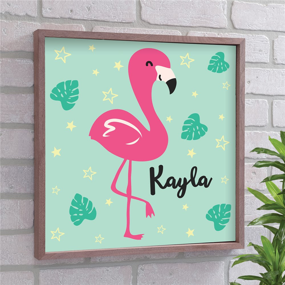 Personalized Flamingo Framed Wall Decor - Sunny Jar Personalized™