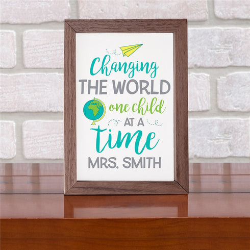 Personalized Changing The World Table Top Sign - Sunny Jar Personalized™