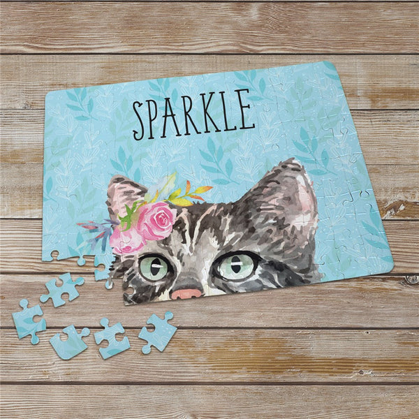 Personalized Floral Cat Puzzle - Sunny Jar Personalized™