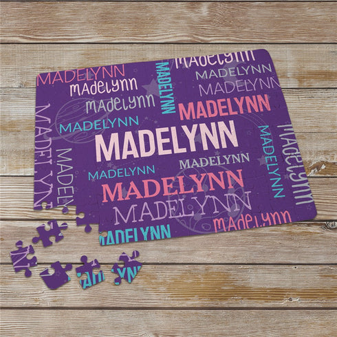 Personalized Repeating Names Purple Puzzle - Sunny Jar Personalized™