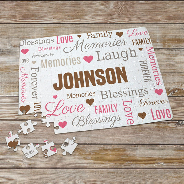 Personalized Memories, Laugh Heart Family Static Word Art Puzzle - Sunny Jar Personalized™