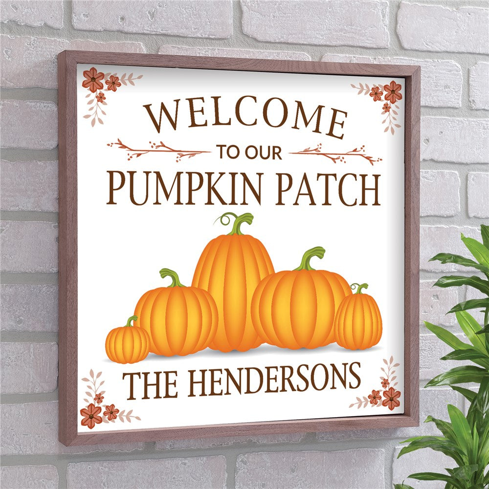 Personalized Welcome to our pumpkin patch 16x16 Pallet - Sunny Jar Personalized™