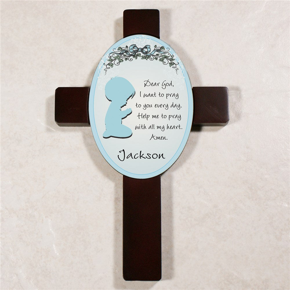 Boy's Bedroom Personalized Prayer Cross - Sunny Jar Personalized™