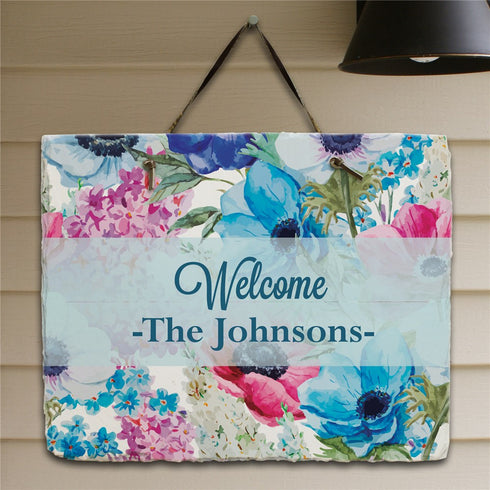 Personalized Floral Spring Garden Slate - Sunny Jar Personalized™