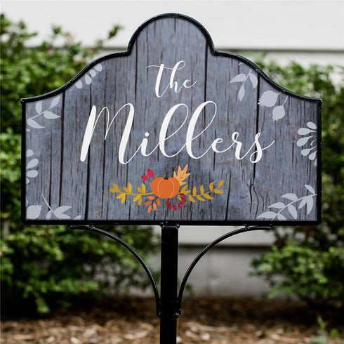 Personalized Fall Floral Magnetic Yard Sign - Sunny Jar Personalized™