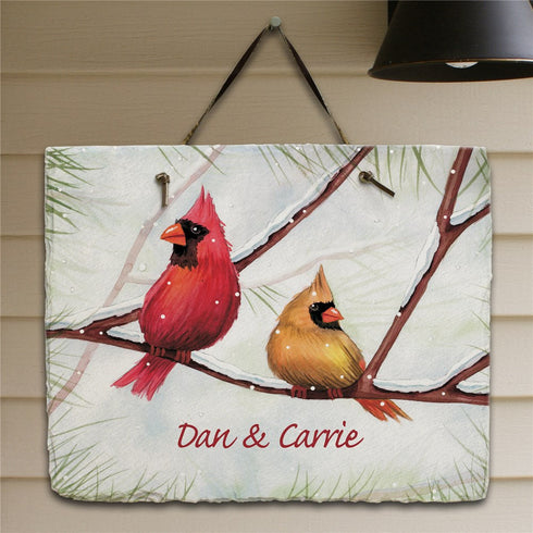 Personalized Cardinals Slate Plaque - Sunny Jar Personalized™