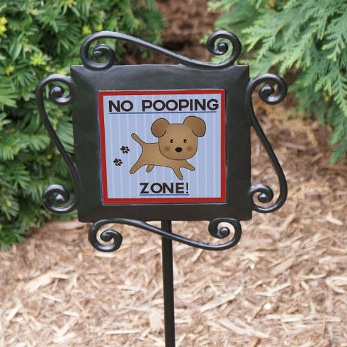 No Pooping Zone Garden Stake - Sunny Jar Personalized™