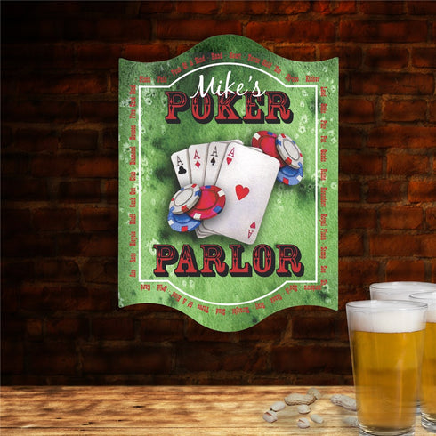 Personalized Poker Parlor Wall Sign - Sunny Jar Personalized™