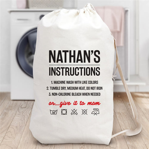 Personalized Instructions Laundry Bag - Sunny Jar Personalized™