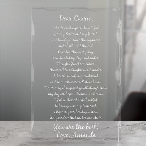 To My Sister Personalized Keepsake Block - Sunny Jar Personalized™