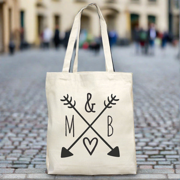 Arrows & Initials Canvas Tote - Sunny Jar Personalized™