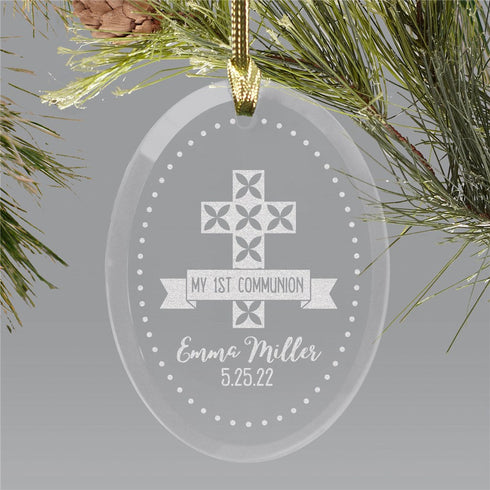 Engraved My First Communion Banner Ornament - Sunny Jar Personalized™