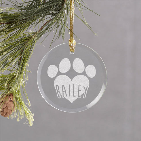 Engraved Pet Round Glass Ornament - Sunny Jar Personalized™