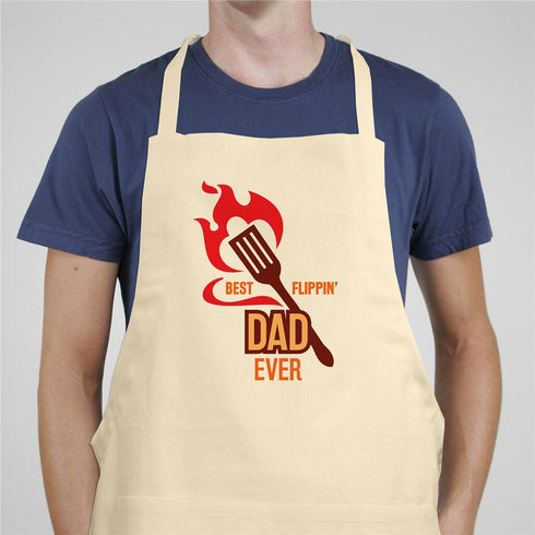 Personalized Best Flippin' Dad Ever Natural Apron - Sunny Jar Personalized™