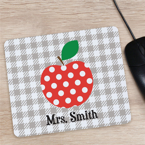 Personalized Apple Plaid Mouse Pad - Sunny Jar Personalized™