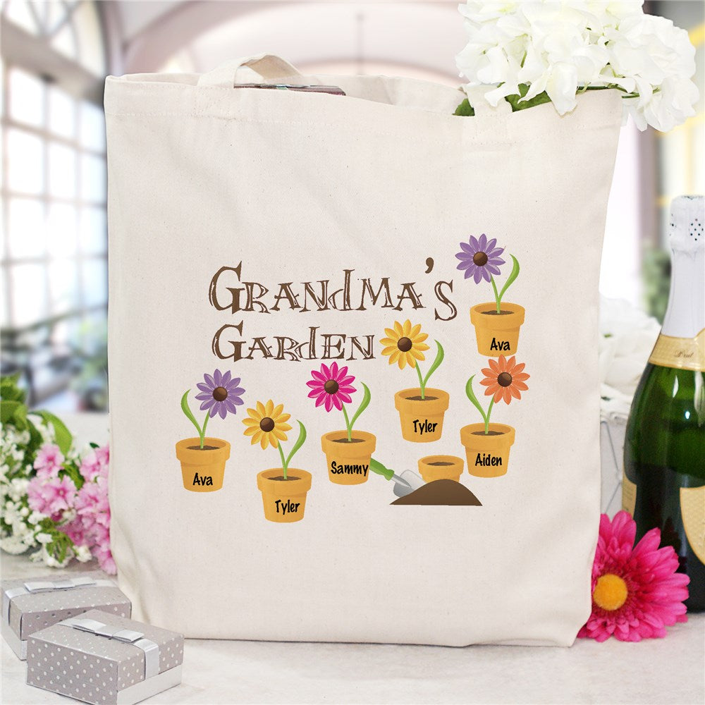 Personalized Grandma's Garden Tote Bag - Sunny Jar Personalized™